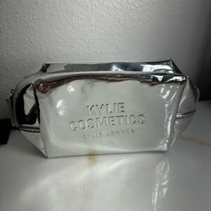 Kylie Cosmetics Metallic Silver Cosmetic Bag